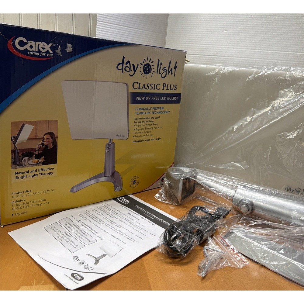 Carex Day-Light Therapy Lamp Classic Plus 10000 LUX New Open Box DL93011